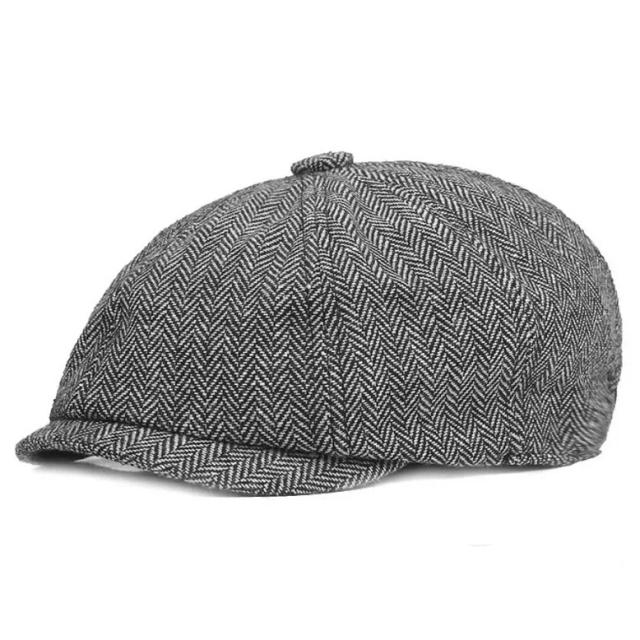 Chapéu Octogonal Vintage Tweed Fibra de Poliéster