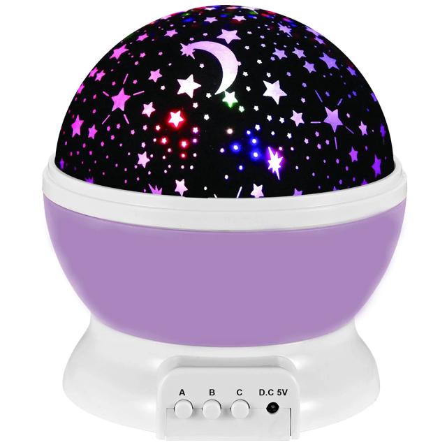 Lâmpada Projetor Céu Estrelado Noturna Rotativa Bebê Decoração Lua Galáxia Mesa