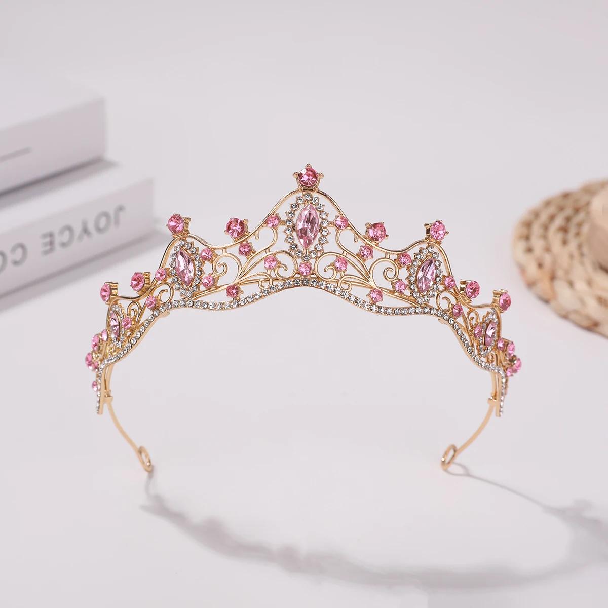 Tiara de aniversário de noiva estilo coreano, vestido de casamento simples, acessório de cabelo, performance infantil - Image 1
