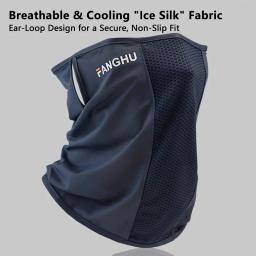 Máscara de malha respirável com elástico para as orelhas, protetor solar anti-UV, cobertura facial fina e respirável, gola esportiva para mulheres e homens - Image 1