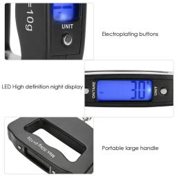 Balança Digital de Bagagem de 50kg, Balança Portátil para Malas, Balança Eletrônica Portátil com Display Digital Retroiluminado, Acessórios de Viagem - Image 2