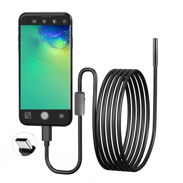 Endoscópio Boroscópio Cobra 5.5mm Câmera Inspeção IP67 6 LEDs