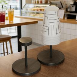 Suporte de Copos de Papel Descartáveis em Madeira Cor Noz, Ideal para Cantinhos de Café Domésticos, Cozinhas e Pequenos Balcões de Bar - Image 6