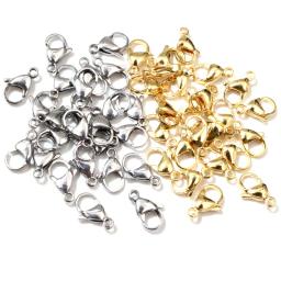 30 pçs/lote 12*7mm 10*5mm aço inoxidável banhado a ouro lagosta fecho ganchos para colar & pulseira corrente diy moda jóias descobertas - Image 4
