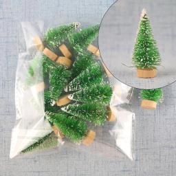 12 pçs mini árvore de natal ornamento diy pinho artificial sisal neve paisagem árvores de natal decoração mesa navidad decoração presentes - Image 4