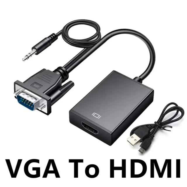 Adaptador Conversor VGA para HDMI 1080p com Áudio 3.5mm
