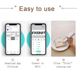 EVEBOT Printpen Impressora portátil específica para alimentos pão café leite chá biscoito padrão logotipo inteligente portátil mini impressão pequena - Image 2