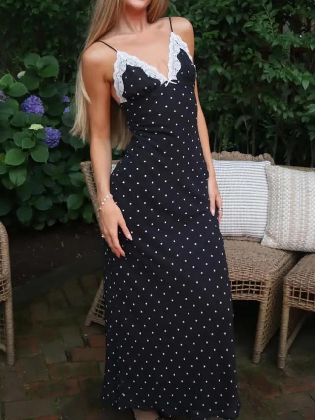 Tossy Maxi Vestido Feminino Renda Decote V Sem Costas Cintura Alta Primavera Longo