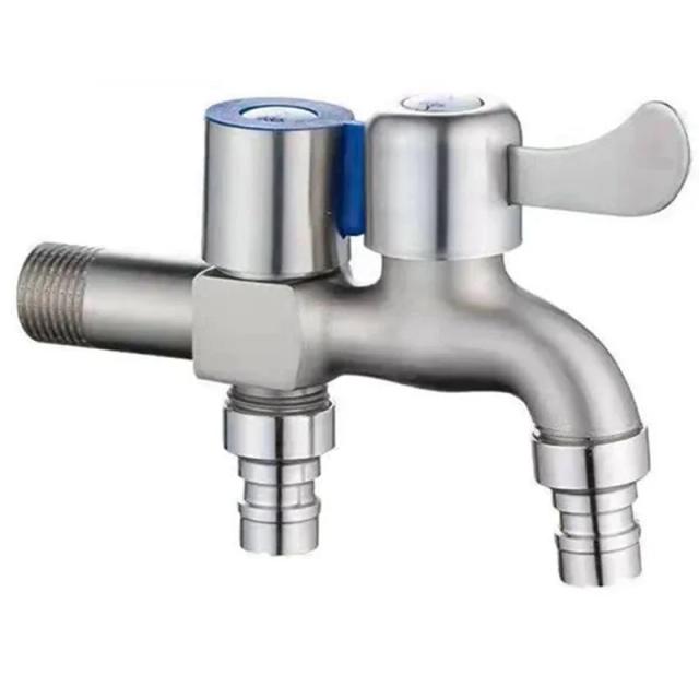 Torneira de Aço Inoxidável com Saída Dupla para Bidê 1/2" Acessórios de Banheiro