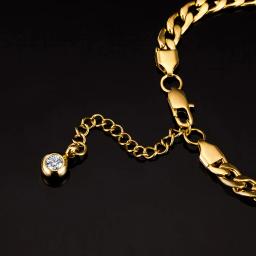 Tornozeleira para mulheres cor de ouro aço inoxidável cubana link tornozelo pulseiras verão 2024 moda perna corrente praia pé jóias tornozeleiras - Image 5