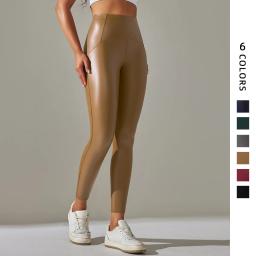 6 cores outono inverno calças de couro fino veludo leggings de couro do plutônio alta elástica cintura calças sexy emagrecimento leggings - Image 1