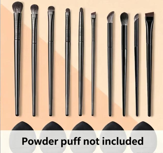 Conjunto 10 Pincéis de Sombra Cerdas Macias para Maquiagem dos Olhos