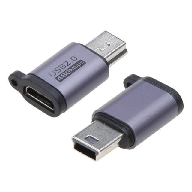 Adaptador Mini USB Micro USB para Type-C Conversor de Conexão Suporte Carga e Sincronização de Dados 18W