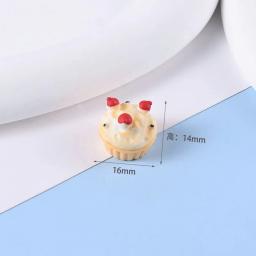 10 pçs resina em miniatura comida jogar café da manhã pão biscoitos creme bolo café artesanal diy acessórios decoração de casa de boneca - Image 6