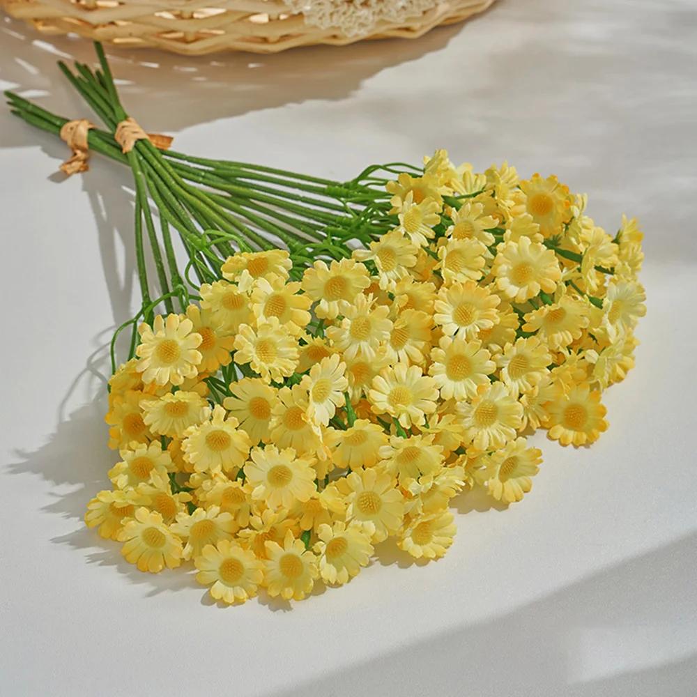 12-48PCS Flores Artificiais de Margarida, Pequenas Flores Falsas para Decoração de Mesa em Casamentos e Festas, DIY Decoração para Casa - Image 1
