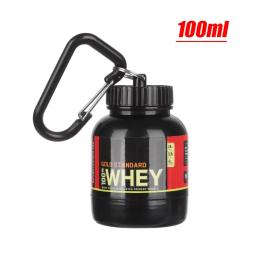 100ml esporte ao ar livre mini recipiente de proteína portátil garrafa de pó com chaveiro de soro funil de saúde caixa de medicina pequena xícara de água - Image 6