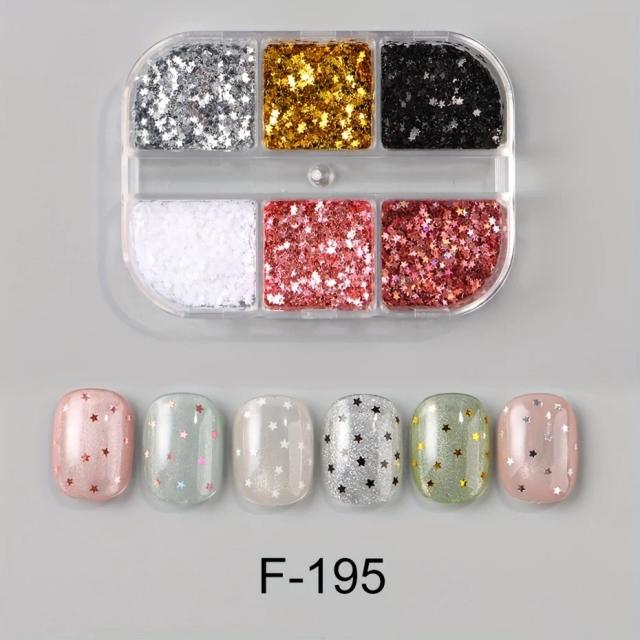 Lantejoulas para Unhas Coração Glitter Y2K 6 Grades