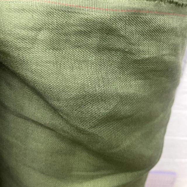 Tecido de Linho Twill Verde Militar 135cm x 50cm