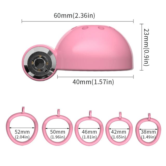 Gaiola de Castidade ABS com 5 Anéis e Plug Uretral Brinquedo Sexual Adulto BDSM