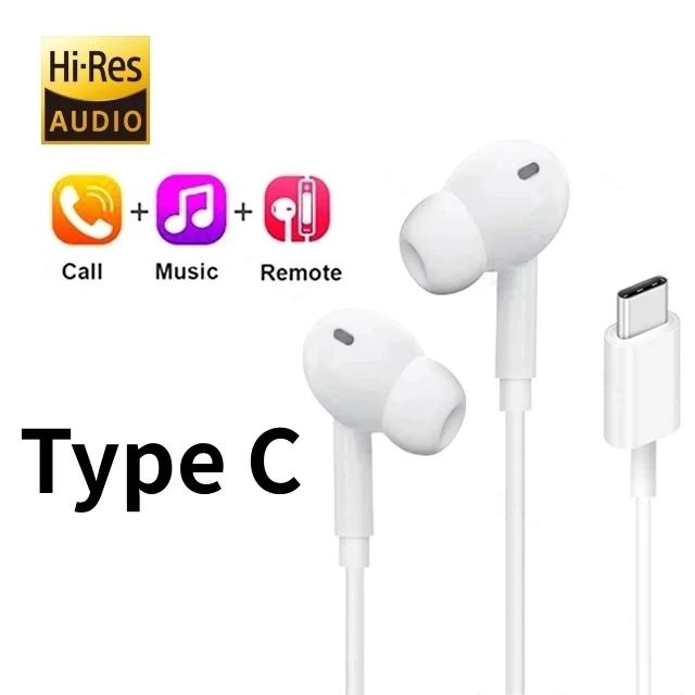 Fone de Ouvido com Fio para iPhone 15/16, Xiaomi, Samsung e Laptops - Microfone Integrado