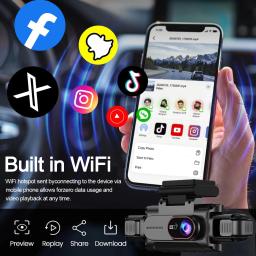 Câmera Veicular Dashcam 4 Canais Black Box WiFi FHD 1080P Visão Noturna Gravação em Loop com Kit de Fiação para Acessórios Automotivos - Image 5