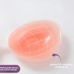 Sutiã de silicone invisível push up sexy sutiã sem alças adesivo furtivo sem costas realçador de peito para mulheres pegajoso casamento biquíni sutiãs - Image 3
