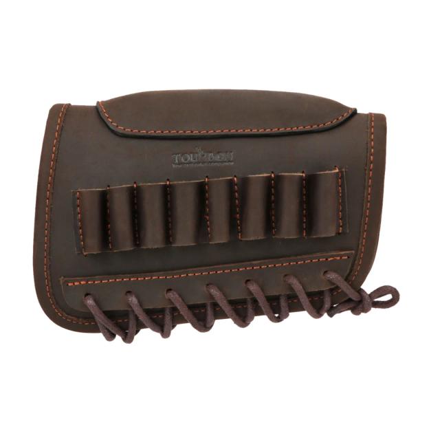 Tourbon Couro Genuíno Rifle Tático Buttstock Resto Riser 8 Cartuchos