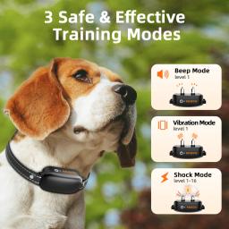 Coleira Elétrica de Treinamento para Cães com Controle Remoto, à Prova d'Água IPX7, Vibrador Elétrico para Cães e Filhotes, Coleira Antilatido com Choque - Image 3