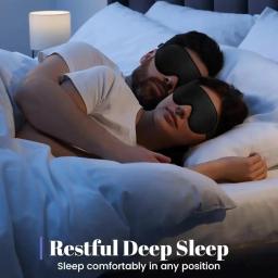 Máscara de Olhos para Dormir Blackout 3D Respirável Macia e Confortável para Viagem Máscara Noturna Ajustável para Dormir - Image 5