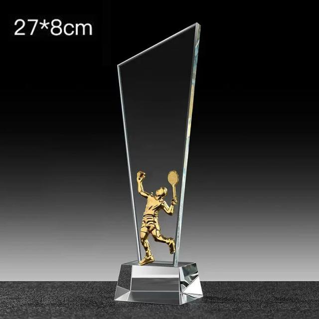 Medalha de Metal Lâmina Tênis de Mesa e Maratona - Troféu de Cristal Esculpido