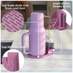 Silicone de alta qualidade tumbler loja seca rack estação secagem tumbler para limpeza copos e armazenamento suporte copo água - Image 2