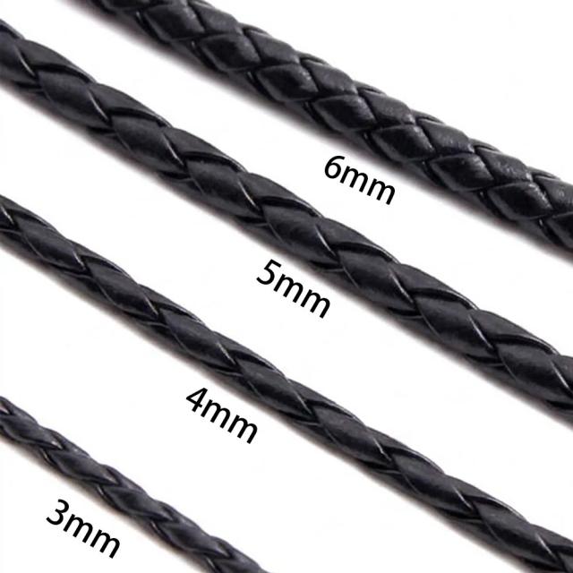 Corda redonda para joias, 3/4/5/6mm, corda trançada, material pu, alça de couro sintético, faça você mesmo, colar, pulseira, chaveiro, corda para artesanato, 5 metros