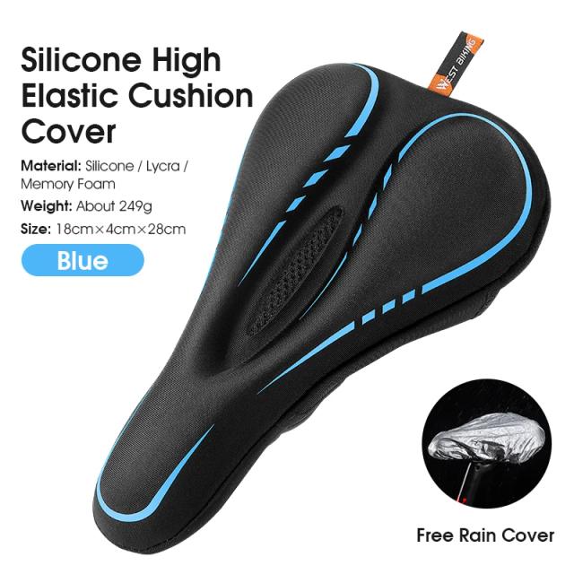 Capa de Selim de Bicicleta WEST BIKING em Silicone Antichoque, Capa de Assento Respirável com Efeito de Rebound para Bicicleta, Acessórios de Ciclismo