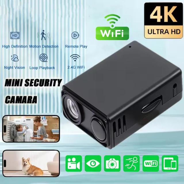 Mini Câmera de Segurança 4K Wi-Fi Monitor Remoto Detecção de Movimento 2026