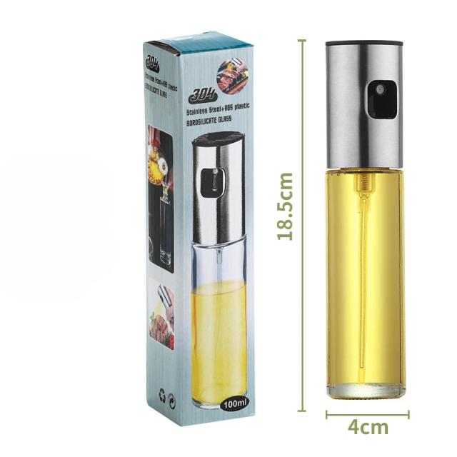 Spray Pulverizador de Azeite e Vinagre Inox e Vidro 100ml