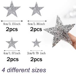 8 pçs ferro em remendos estrela apliques strass adesivo glitter estrela remendos apliques para roupas jeans reparação decoração - Image 6
