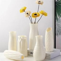 Vaso De Plástico Nórdico Simples, Pequeno Vaso De Flores Frescas, Garrafa De Armazenamento Para Flores, Sala De Estar, Decorações De Casa Moderna, Ornamentos, 1Pc - Image 1