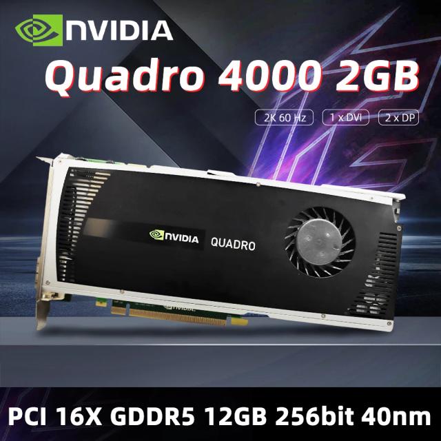 NVIDIA Quadro 4000 2GB GDDR5 Placa Gráfica PN 900-51031-0300-000 PCI-E 16X DisplayPort DVI