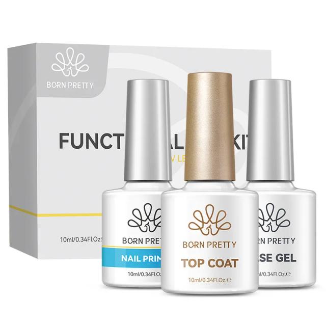 BORN PRETTY Kit Gel Funcional 3 Peças 10ml