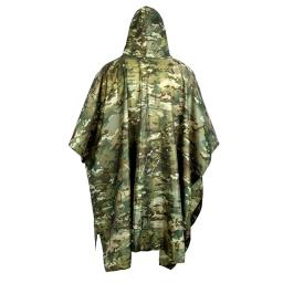 Capa de chuva dobrável camuflada para caminhadas, poncho portátil para homens, capa impermeável impermeável para chuva, turismo - Image 5