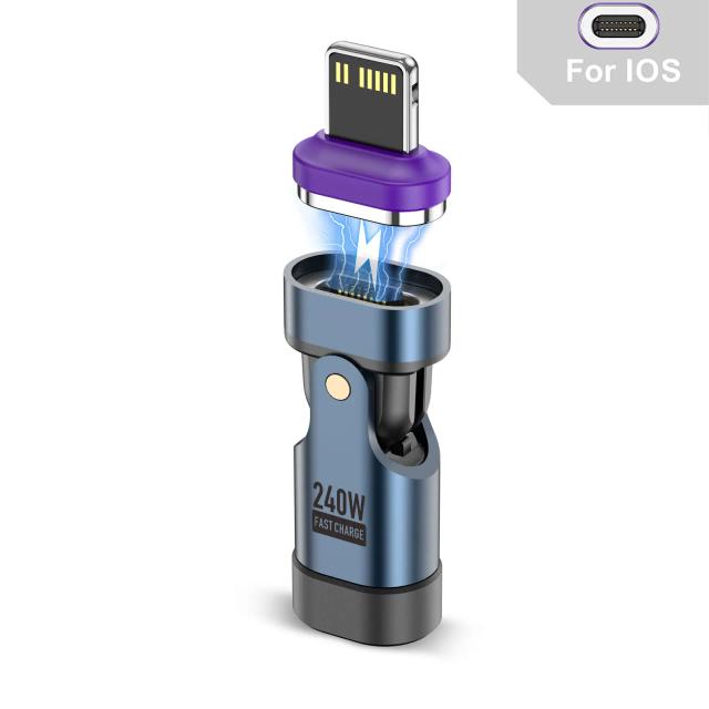 USLION Adaptador Magnético USB-C 240W para Carregamento Rápido e Dados