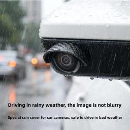 Capa de Chuva para Câmera de Ré Automotiva, Capa Protetora de Câmera Traseira com Padrão de Fibra de Carbono, Acabamento de Proteção para Câmera de Visão Traseira Automotiva, Escudo Contra Poeira - Image 3