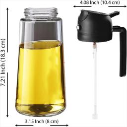 Pulverizador de óleo para cozinhar, cozinha 2 em 1 spray e despeje dispensador de azeite com adesivos, frasco de spray de óleo de vidro 470ml - Image 2