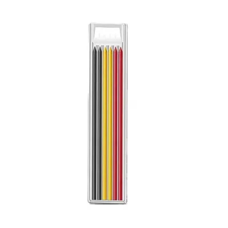 Conjunto de lápis de carpinteiro sólido ferramentas para trabalhar madeira lápis mecânico 5 cores recarga ferramentas de trabalho de construção carpintaria marcação scriber - Image 1
