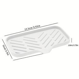 Pia bandeja de silicone com dreno sabão esponja armazenamento titular bancada pia purificador escova sabão rack armazenamento cozinha organizador - Image 4
