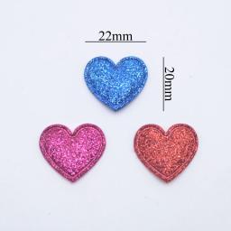 100 pçs 22*20mm bling coração apliques remendos acolchoados para diy headwear grampos de cabelo decoração roupas chapéu artesanato costura suprimentos - Image 2