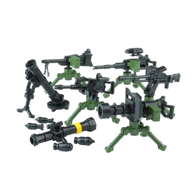 Blocos de Construção Militares MOC, Figuras de Soldados, Acessórios de Equipamento, Armas de Fogo, Armas a Laser, Rifles de Precisão, Brinquedos de Mini Blocos Aleatórios