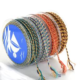 1 rolo de fio de algodão enrolado à mão colorido de 2mm, fio dourado, corda tecida, colar de pulseira para fazer joias diy, pulseira - Image 2