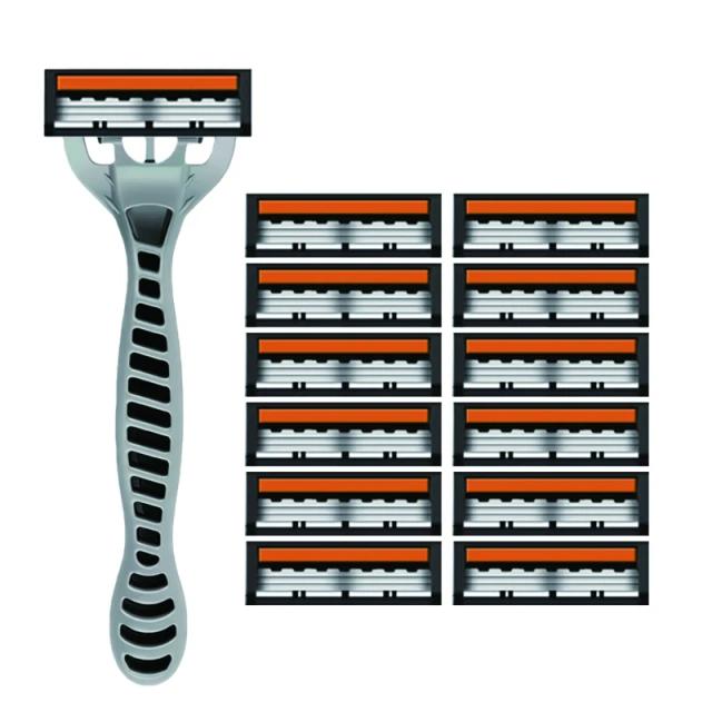 Barbeador Manual 3 Camadas Lâmina de Segurança para Barba e Bigode