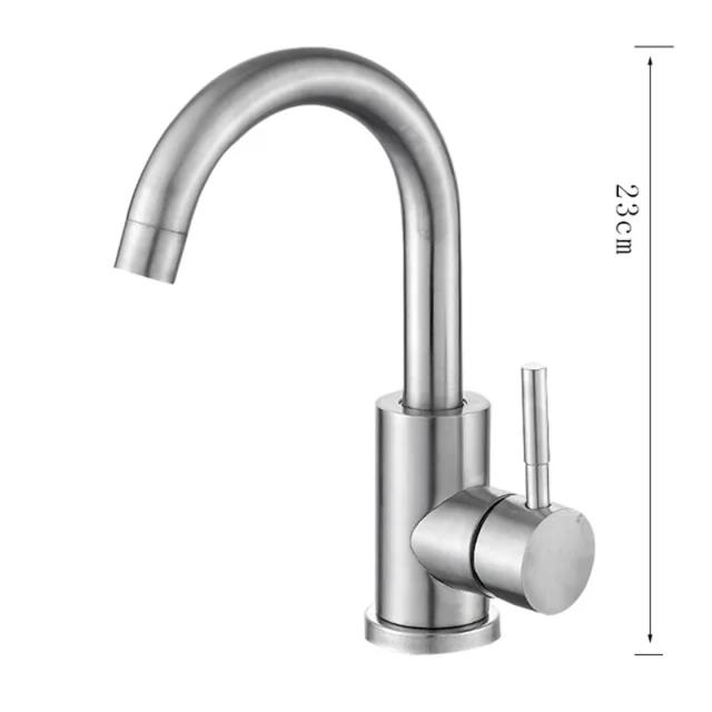 Torneira de Banheiro Aço Inox 304 Monocomando Giratória 360°